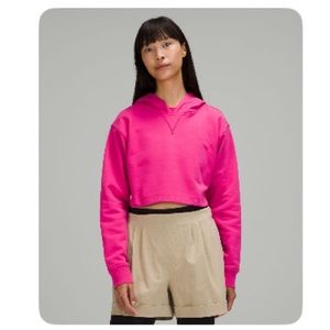 Lululemon All Yours Cropped Hoodie Pink Orange Oversized Sweatshirt Sweater Top